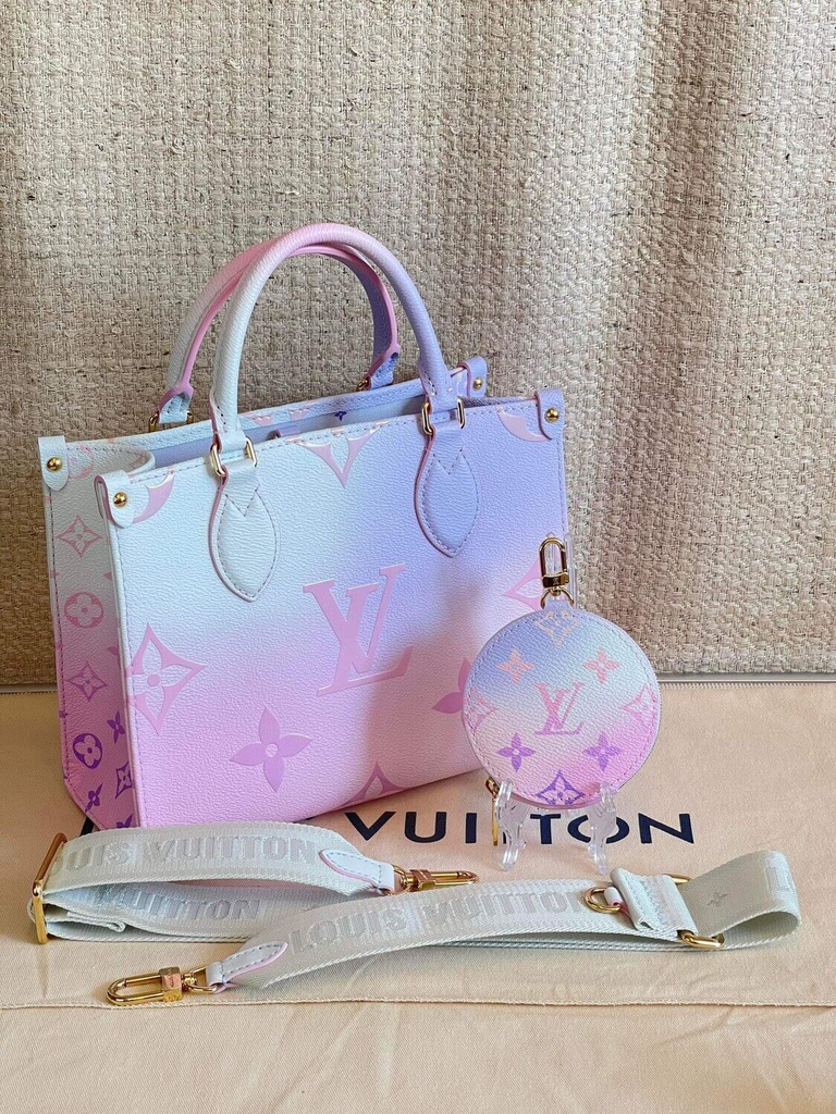 100 Original Louis Vuitton Onthego PM Sunrise pastel M59856